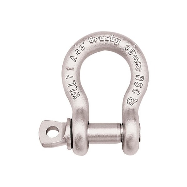 Mazzella Crosby G-209A Galvanized Alloy Shackle SPA 1", 12-1/2T WLL 1017582 - main